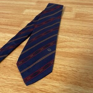 Vintage GUCCI Horsebit Stripe Patterned Tie Classic GUCCI Beauty!!